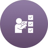 Person checking off items on a clipboard with checkmarks on documents.