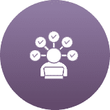Person with multiple checkmarks representing tasks or approvals.